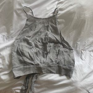 Aqua strappy crop top